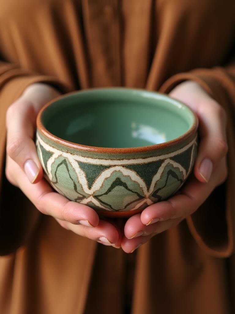 Modern Moroccan food setting with ceramic dishes